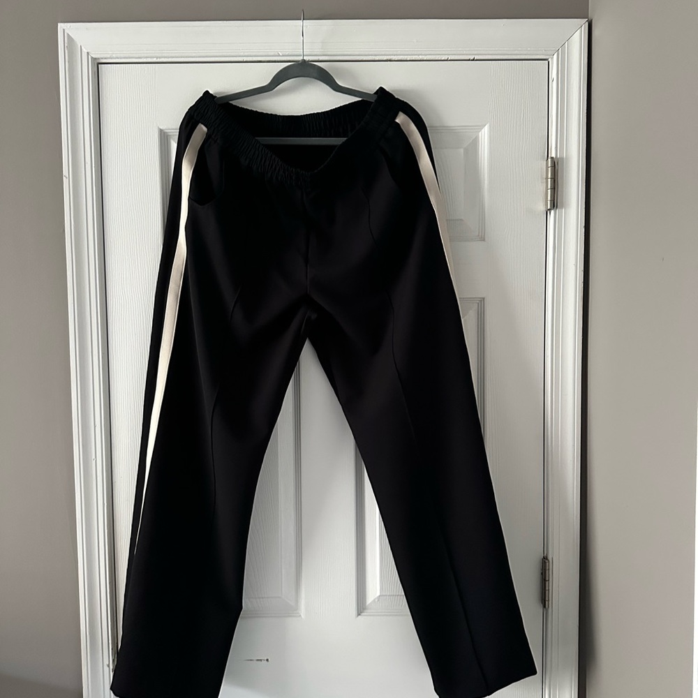 Zara Black Joggers with White Stripe